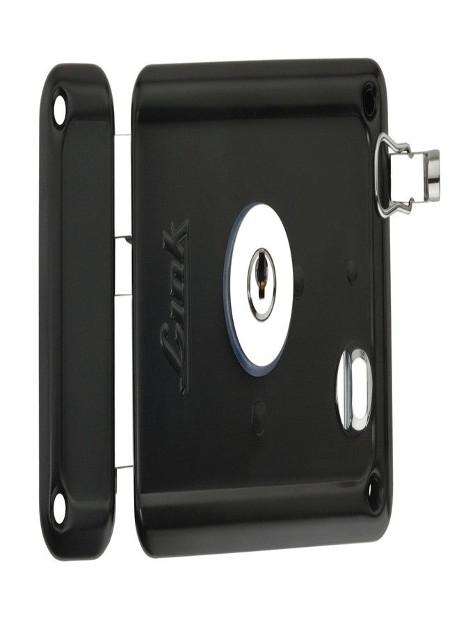 Link Stormbolt Rim Lock for Door | Double Action Movement Lock with 3 Brass Key for Home, Office, Hotel Door | Heavy Duty Lock with Both Side Key, Black| 10 Years Warranty - Image 1